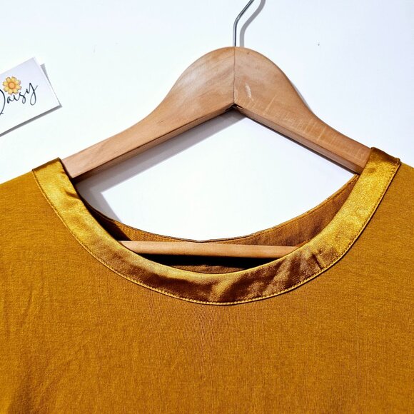Joan Vass Merrigold Yellow Short Sleeve Tee With High-Low‎ Hem ~SS45.6 - Picture 6 of 7